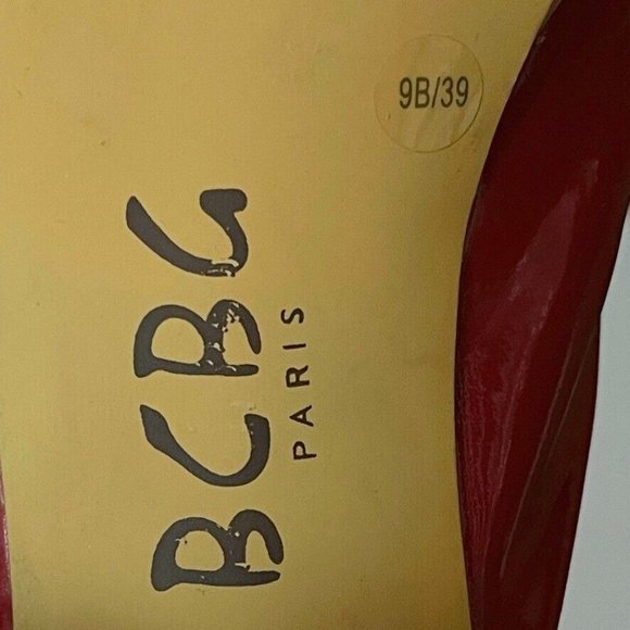 BCBG Paris Shoes Heels HALONA Patent Peep-Toe Slingback Red Women's Size 9B - Picture 10 of 12